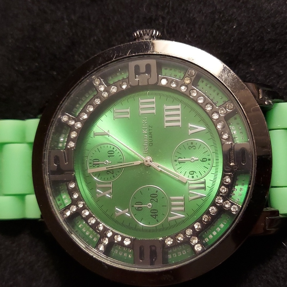 Techno King Men's Gemmed HIP HOP Big Face Heavy Watch